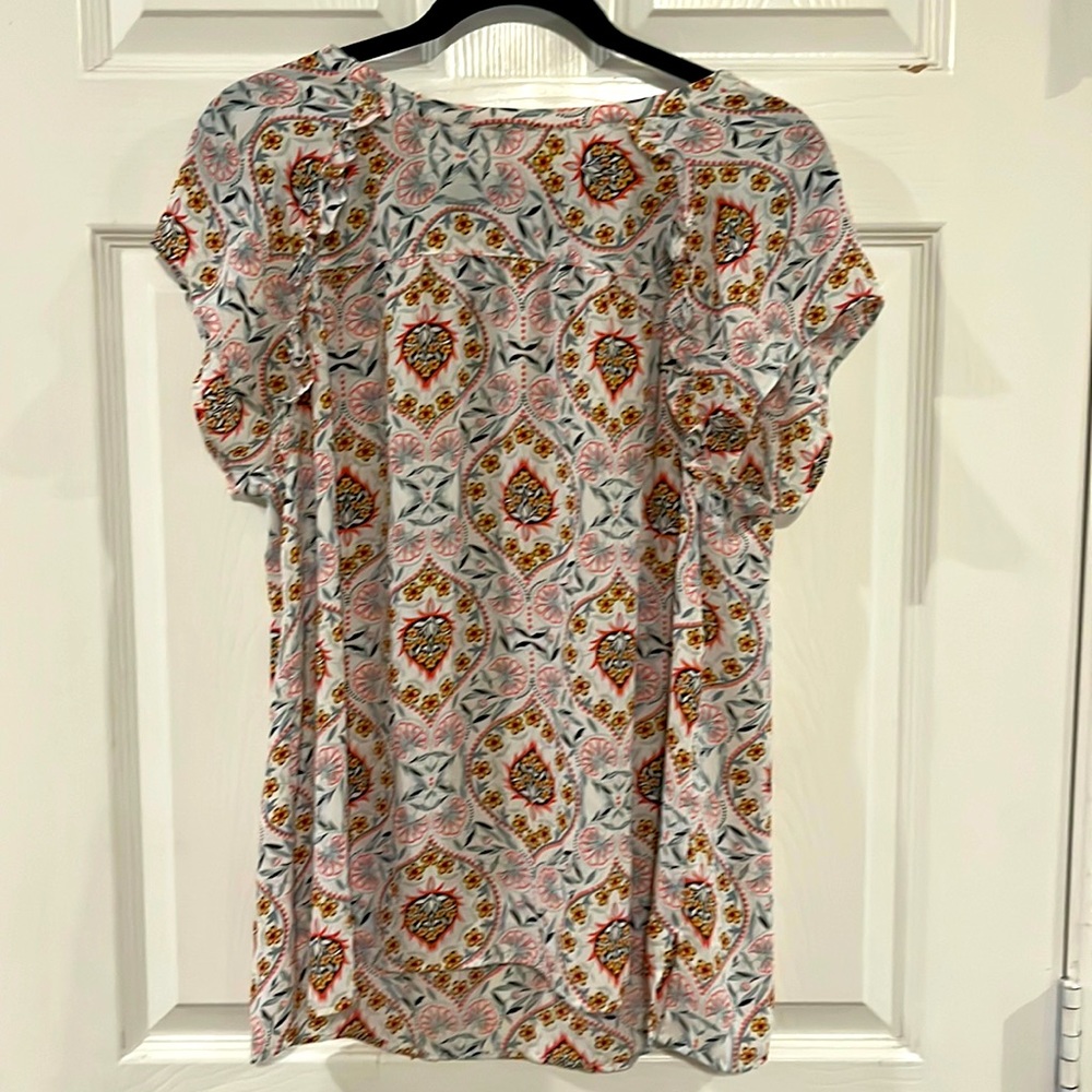 LOFT patterned blouse, L, EUC
